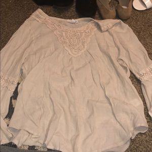 Cream long sleeve shirt! Size Large.